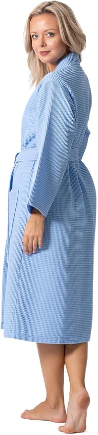 Waffle Knit Lightweight Kimono Spa & Bath Robes for Women - Quick Dry - Soft