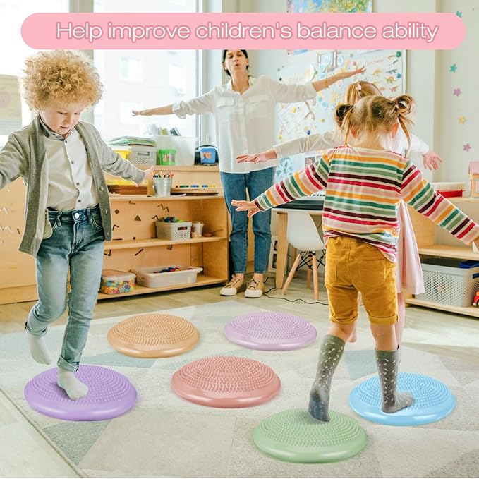 Amylove 13 Pcs Wiggle Seat Inflated Wobble Cushion for Sensory Kid 13 Inch Balance Disc Kids Flexible Seating Exercise Sensory Pad Chair Cushion for Classroom Office School