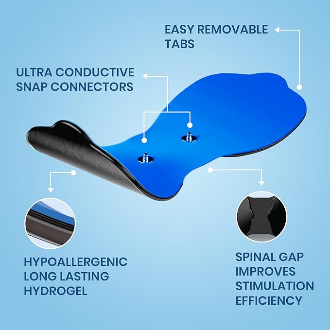 NeuroMD 2-Pack Combo Replacement TENS Unit Electrode Pads for Wireless Muscle Stimulator & Pain Relief - Reusable 30 Times | Snap-On Connector | Compatible with Whole Body Corrective Therapy Device