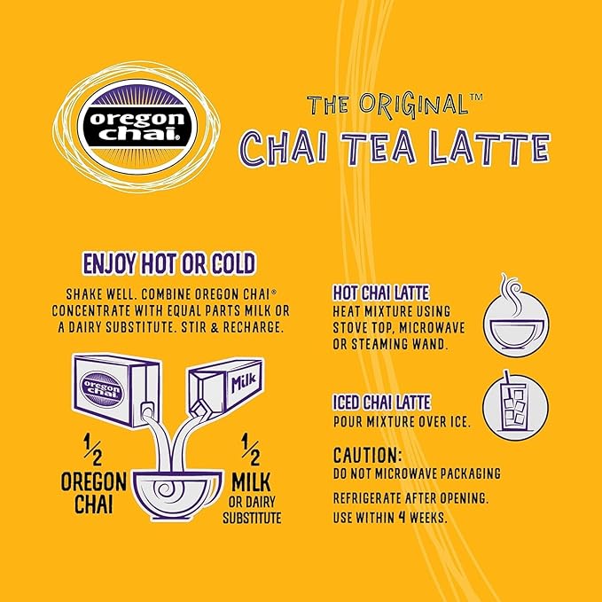 Oregon Chai Original Chai Concentrate, 32 Fluid Ounce (Pack of 2)