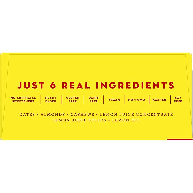 Larabar Lemon Bar Fruit and Nut Bars, Gluten Free and Vegan, 19.2 oz, 12 Ct