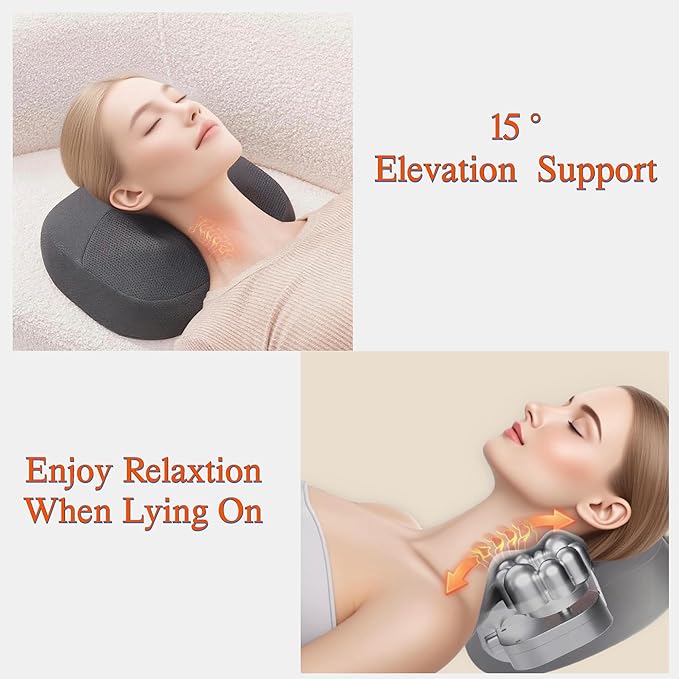 Shiatsu Back Massager with Heat Cordless Heated Neck and Shoulder Massager Double Sided Heating Pillow for Waist and Abdomen 3D Kneading Massage Pillow for Neck Lower Legs
