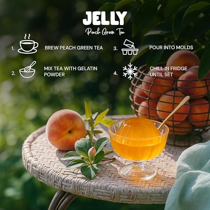 Life Plus Style Gourmet The Secret Garden Organic Peach Green Tea 50 Tea Bags Juicy & Fruity Refreshing Hot or Iced Tea Antioxidant-Rich Non GMO, Gluten Free Eco-Friendly USDA Certified