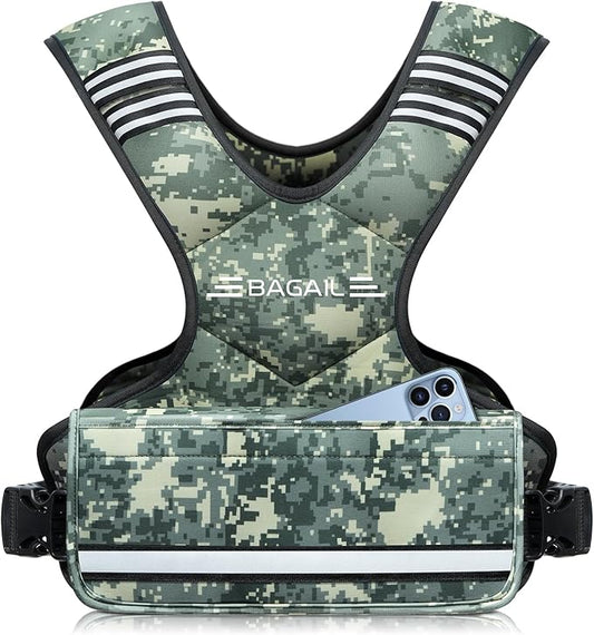 BAGAIL Adjustable Weighted Vest, 4-10lb/12-18lb/20-32lb Rucking Vest for Women & Men with 6 Weights & Large Pocket, Weight Vest for Home Workouts, Running, Walking and Strength Training