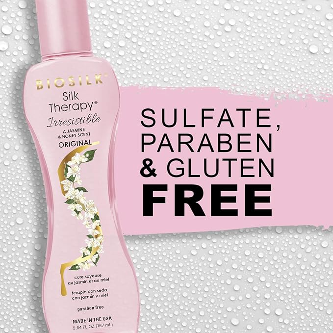 BioSilk Irresistible Collection Silk Therapy Leave-in Treatment, For All Hair Types, Jasmine & Honey Scent, Sulfate, Paraben, & Cruelty-Free, 5.64 Oz