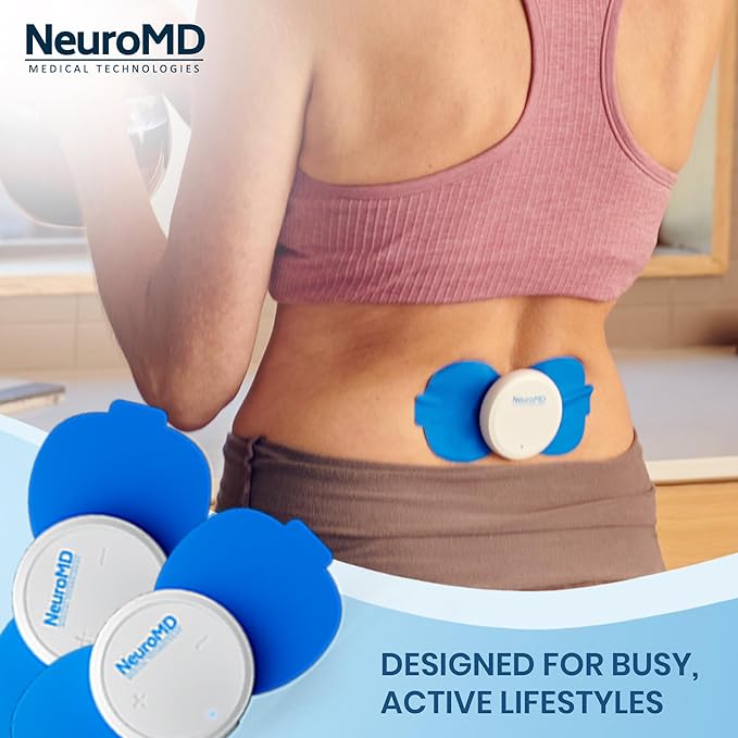 NeuroMD 2-Pack Butterfly Replacement TENS Unit Electrode Pads for Wireless Muscle Stimulator & Pain Relief - Reusable 30 Times | Snap-On Connector | Compatible to Whole Body Corrective Therapy Device