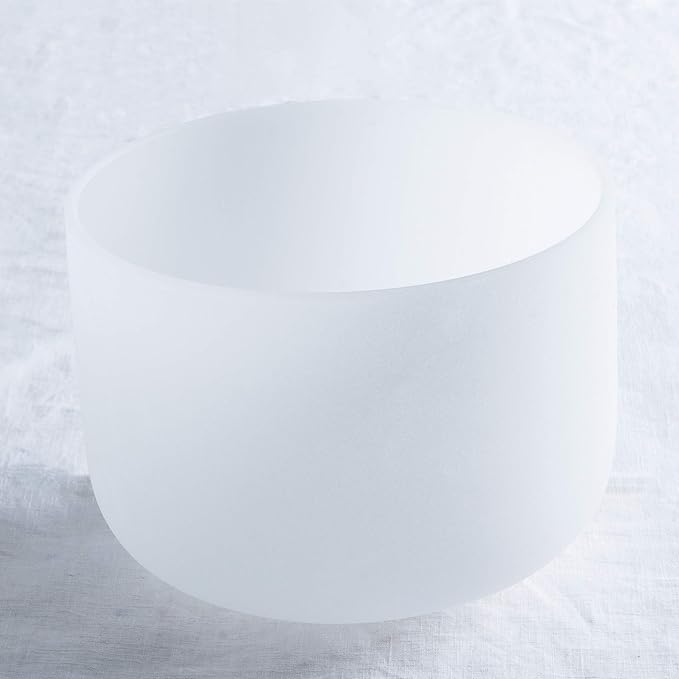 Leize Crystal Singing Bowl with Carrying Case, White, Set of 7 size 6-12" A-G Note 432 hz