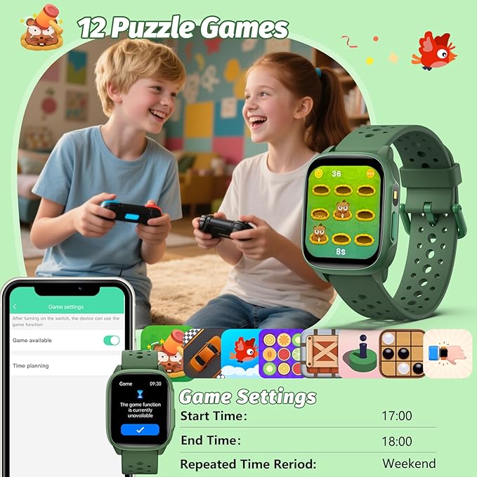 Kids Watch with 140 Sports Modes, 1.5" Kids Fitness Tracker, Smart Watch kids, No APP/Phone Required, Sleep Monitor, Heart Rate, Puzzle Games, IP68 Waterproof, Gifts for Girls Teens Aged 6-15