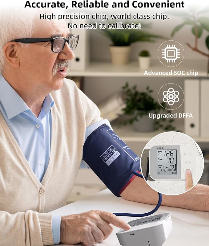 AILE Blood Pressure Monitor for Home Use, 111 Blood Pressure Machine - Blood Pressure Cuff (8.7-16.5") - Voice Broadcast - Accurate and Reliable Upper Arm BP Monitor