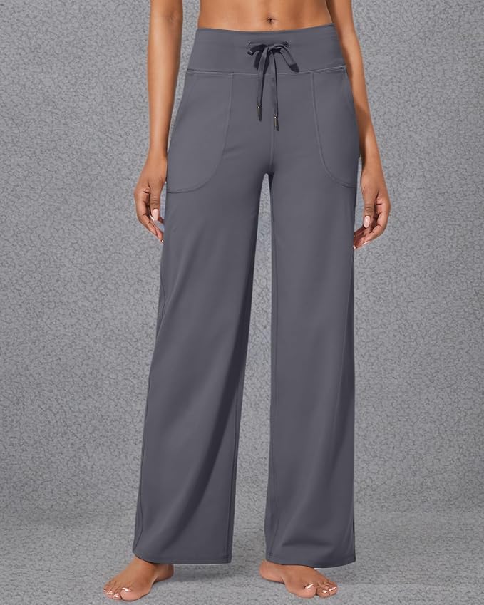 G4Free EverGoing Wide Leg Pants for Women Yoga Pants High Waist Sweatpants with Pockets Stretch Lounge Pants Comfy