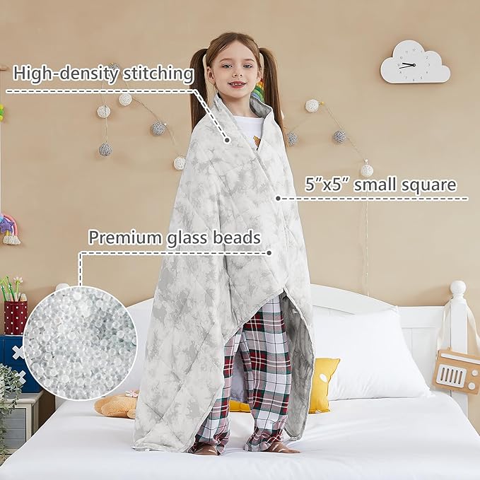L'AGRATY Weighted Blanket - 36"x48" 5lbs Microfiber Material with Glass Beads Small Blanket for All-Season Summer Fall Winter Soft Thick