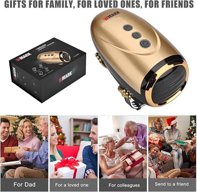 Professional Haircut Massager/Cordless Handheld Massager, Vibration Neck/Legs/Hands/face Massager, 2 Massage nodes 2600AMH(Golden)