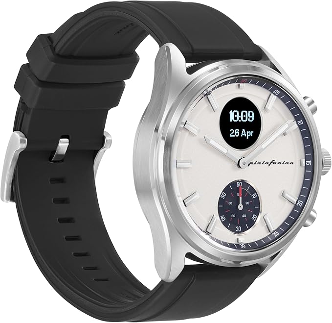 pininfarina Sport Sintesi Smart Watch, Heart Rate Monitoring, Fitness Tracker, FKM Strap, Sleep Monitoring, GPS Tracker, 30-Day Battery Life, Android & Apple Compatible