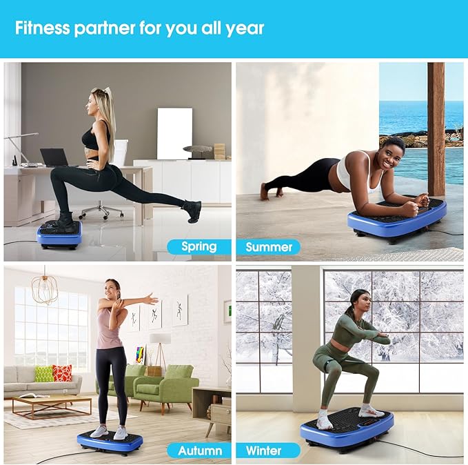 SoftGym Vibration Plate Exercise Machine for Lymphatic Drainage,Power Vibrate Stand Shake Board 450 Lbs Capacity Whole Body Workout Waver with Fitness Resistance Bands Weight Loss Gifts for Women Men