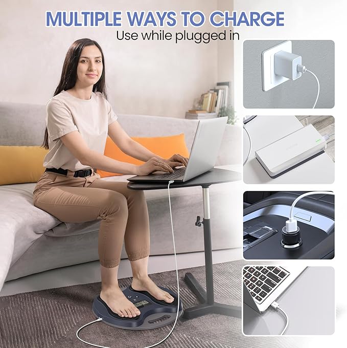 EMS Foot Massager for Neuropathy & Pain Relief, Rechargeable TENS Unit Muscle Stimulator, Electric Foot Stimulator for Circulation, Plantar Fasciitis, FSA HSA Eligible
