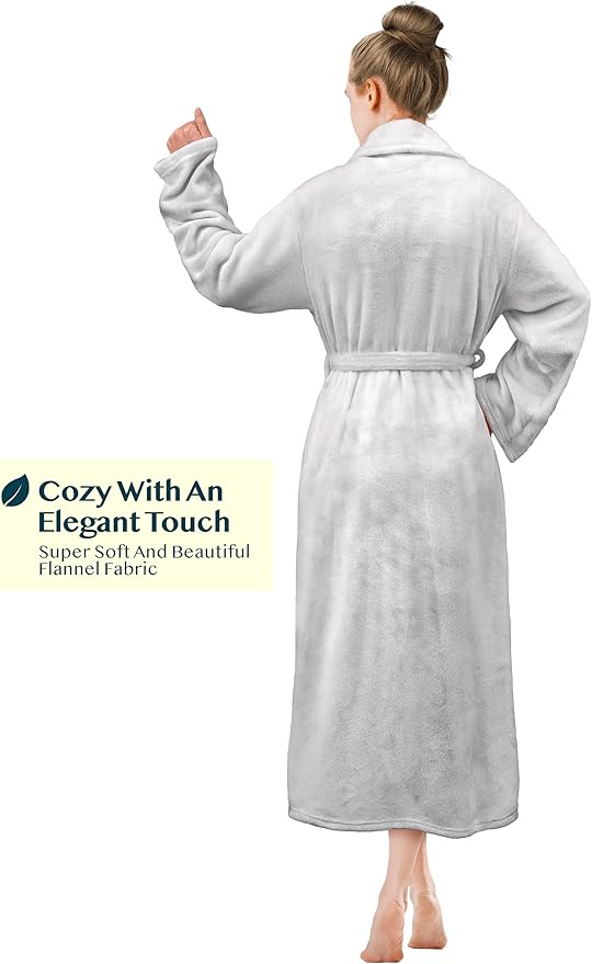 PAVILIA Womens Robe Fleece Plush Soft, Fluffy Fuzzy Cozy Warm Lightweight Bathrobe, Shower Spa House Long Robe for Women