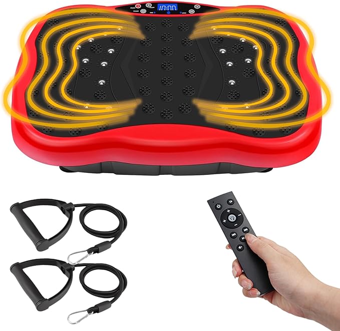 ALSO GO Vibration Plate Exercise Machine, 120-Level & 3 Workout Modes Vibration Board for Weight Loss/Lymphatic Drainage, 400lbs Capacity with Resistance Bands, Full Body Platform for Home Fitness