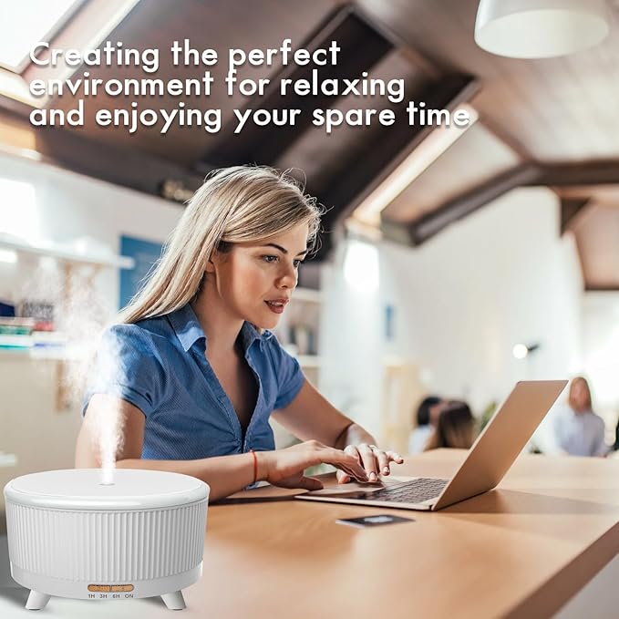 Diffusers for Essential Oils Large Room, 500ml Aromatherapy Diffuser Cool Mist Humidifier with Remote Control,7 Colors Lights & 3 Mist Mode Waterless Auto Off for Women Office Home W
