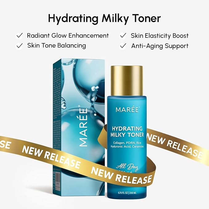 MAREE Moisturizer Body Butter Mousse - Whipped Body Butter for Women Smell Good - Facial Moisturizer for Dry Skin - Face Hand Body Cream for Women & Men with Marine Collagen, Shea Butter & Argan Oil