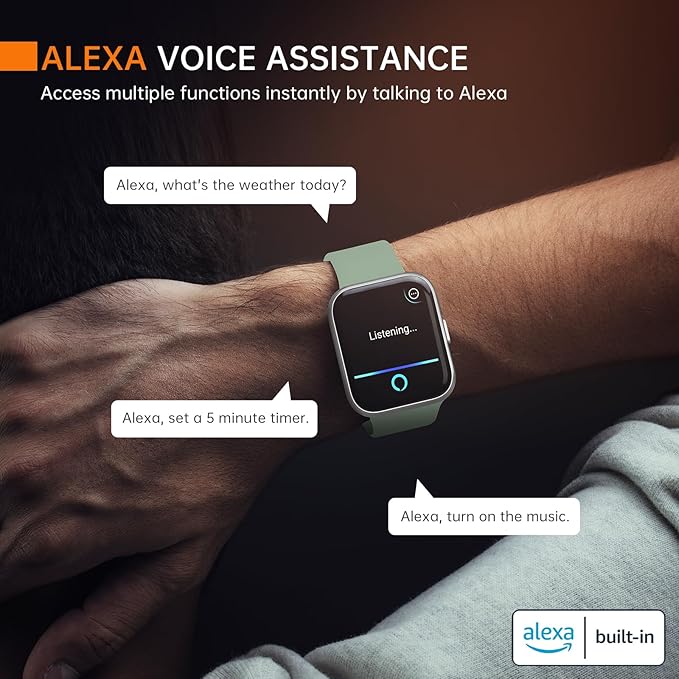 aeac Smart Watch Fitness Watch for Men Women, Alexa Built-in & Stable Bluetooth Call, 100 Sports, IP68 Waterproof Smartwatches for iOS Android