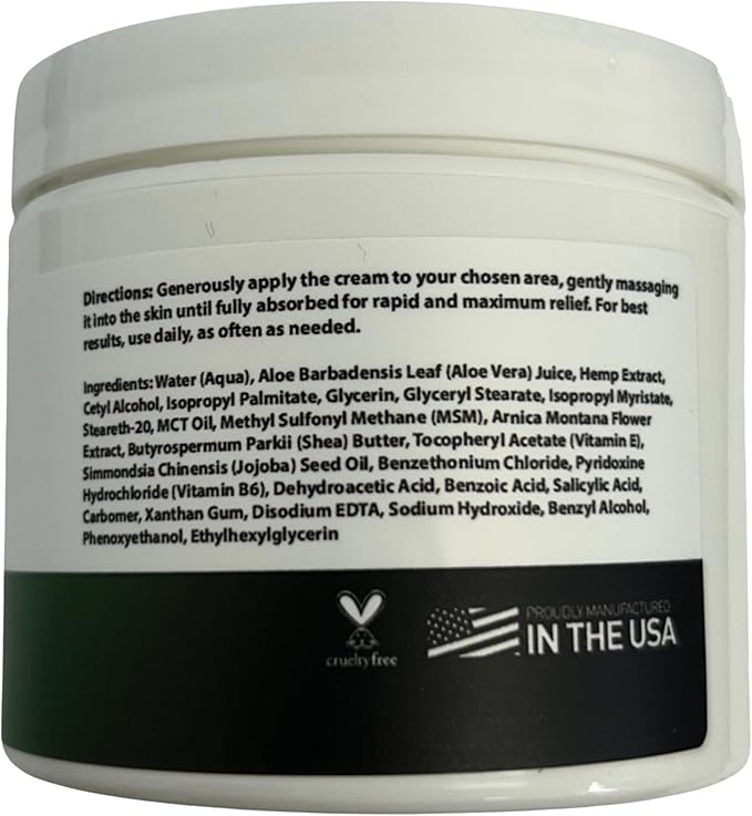 Medical Miracles Hemp Relief Cream - May Help with Neuropathy, Muscles, Joints, Neck, Back, Elbows, Hands, Feet, and Knees - Proudly Made in USA (6000mg) New 4 OZ Size.