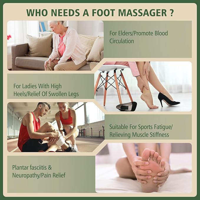 EMS Foot Massager for Neuropathy, TENS Electronic Muscle Circulation Stimulator with 4 Electrode Pads,Relieves Swelling, Fatigue, Plantar Fasciitis Silver
