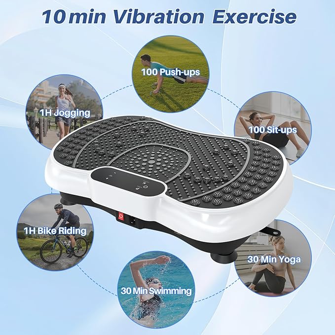 Vibration Plate Exercise Machine for Weight Loss – 100-Speed Platform with Bluetooth Speaker, Remote & Bands, 450 lbs Capacity – Quiet Full Body Workout for Lymphatic Drainage at Home