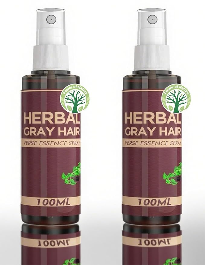 Herbal Gray Hair, Hair Darkening Conditioner Spray, Herbal Hair Coloring Spray, Hair Coloring Essence for 4 Weeks Gradual Results,Natural Hair Darkening Conditioner for Color Revival (2pcs)
