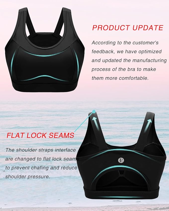 RUNNING GIRL High Impact Sports Bras for Women,Racerback Running Bra Workout Crop Tank Tops Longline Sports Bra Push up