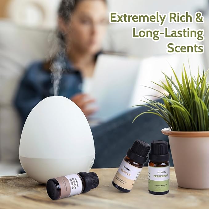 Essential Oil Set, Earthy Scents Fragrance Oil Essential Oils for Diffuser Oil Scents | Peppermint, Frankincense, Vanilla, Helichrysum, Neroli, Tobacco Vanilla Scented Oils, 6x10ml