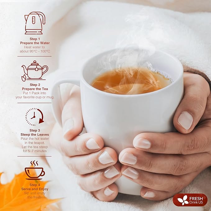 FreshDrinkUS, Premium Colon Cleanse Tea β 60 Tea Bags β Rhubarb Root & Hawthorn Berry with Senna, Lotus Leaf, Valerian Root & Psyllium Husk β Herbal Blend, Caffeine-Free. Vegan