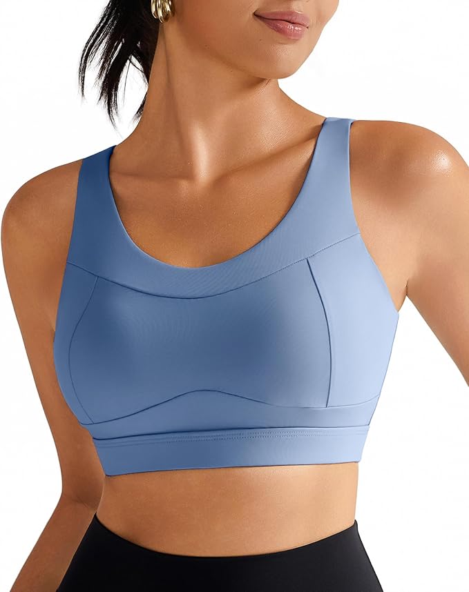 RUNNING GIRL High Impact Sports Bras for Women,Racerback Running Bra Workout Crop Tank Tops Longline Sports Bra Push up