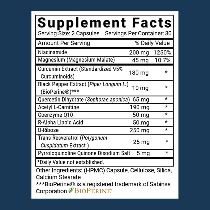Advanced Bionutritionals – Advanced Mitochondrial Formula Support Supplement, Healthy Aging, Repair, Energy Optimizer with CoQ10, PQQ, Alpha Lipoic Acid, Gluten Free, Vegan, Non GMO (60 Tablets)
