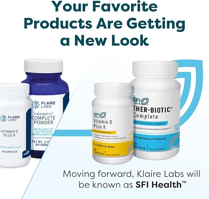 Klaire Labs SFI Health Ther-Biotic Complete - Hypoallergenic Probiotics for Women & Men - Acid-Stable Probiotic Supplement - 12 Species for Immune & Digestive Health - 25 Billion CFU (2 Pack)