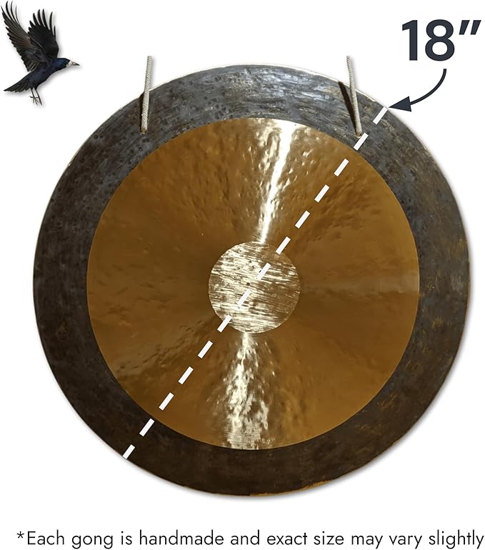 Chinese Wind, Sun, Horizon & Eclipse Gongs. Handmade Premium Quality for Sound Healing & Meditation (Horizon Gong, 18")