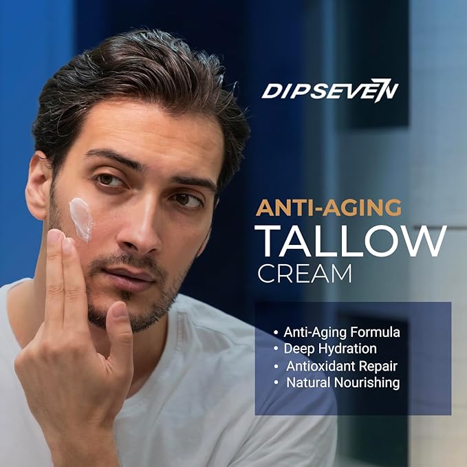 6 in 1 Face Cream with Beef Tallow: 6 in 1 Mens Face Moisturizer, Mens Face Tallow Cream Anti Aging - Eye Bags Treatment & Wrinkle Cream for Men 1.7 oz