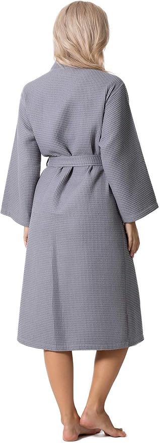 Waffle Knit Lightweight Kimono Spa & Bath Robes for Women - Quick Dry - Soft