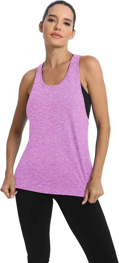 ICTIVE Workout Tops for Women Sleeveless Open Back Muscle Racerback Exercise Tank Shirts