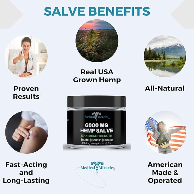 Medical Miracles 6000 MG Maximum Strength Healing Salve Use for HIPS, Joints, Neck, Back. Made with The Finest Available Ingredients