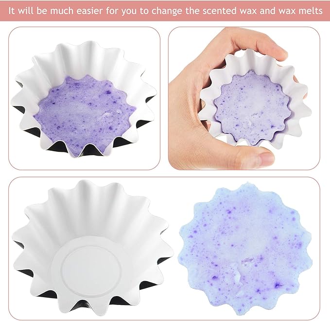 Boao Wax Melt Liners Reusable Wax Warmer Containers Leakproof Cups for Scented Candle, Paper Holders for Electric Pluggable Melter and Burner(Pink,25 Pieces)