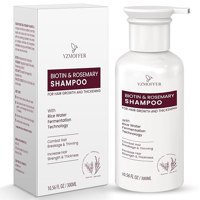 Hair Growth Shampoo for Thinning Hair: Advanced Biotin and Rosemary Shampoo with Rice Water for Women and Men Hair Loss - Herbal Essences Promotes Thicker Hair, 10.56 Fl Oz