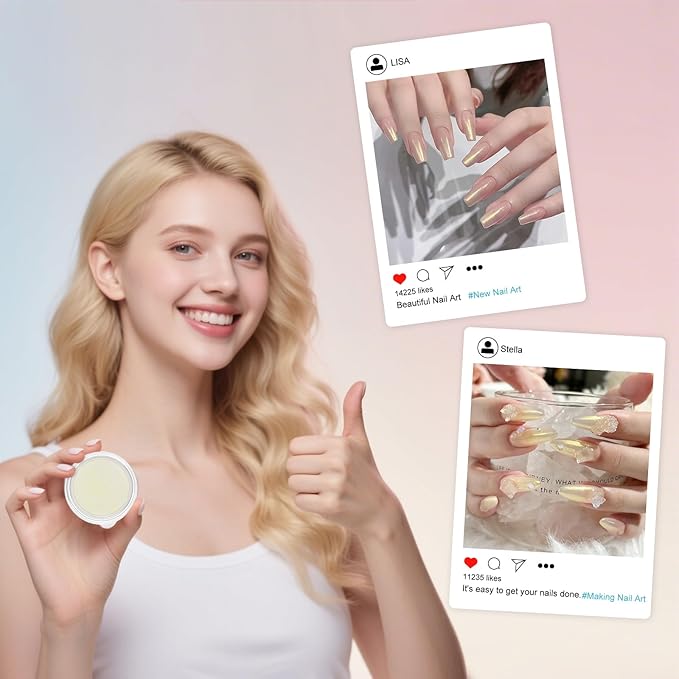 Artdone Blue Aurora Chrome Nail Powder, Iridescent Unicorn Powder Metallic Mirror Effect Pigment Pearlescent Mermaid Pearl Glitter Dust Kit, Nail Art Decoration, Resin Craft