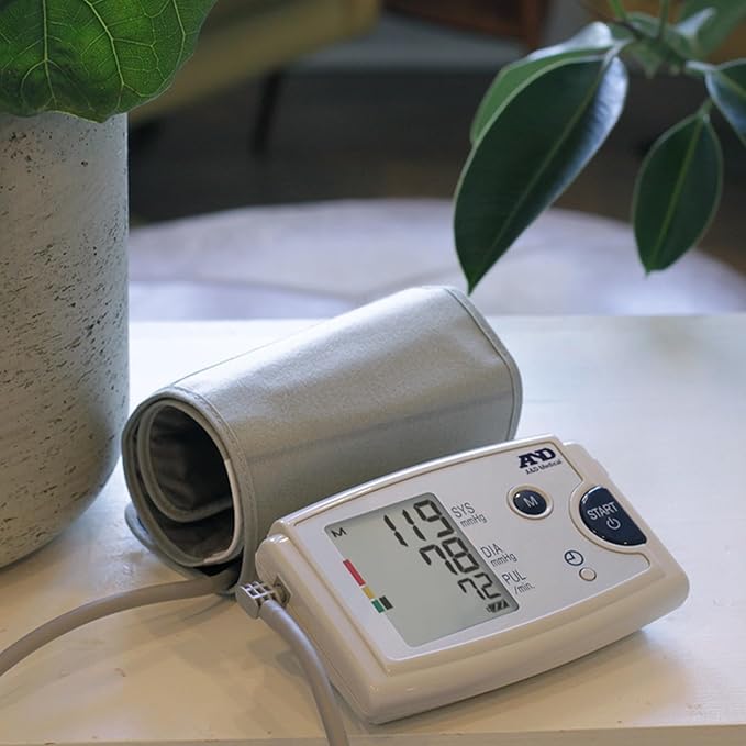 A&D Medical Blood Pressure Monitor for Home Use, UA787EJ Preformed Upper Arm Cuff (9.0-17" / 22-43cm), Easy to Use, One Touch Operation, Avg Memory, 3 Custom Reminders, Carrying Case, AC Adapter