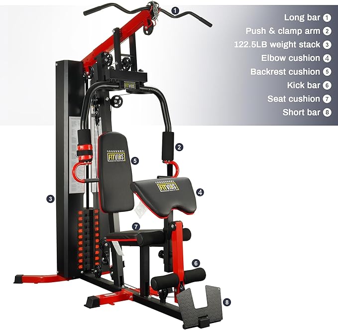 Home Gym, Workout Equipment with Leg Press, Exercise Equipment for Home with Pulley System, Home Gym Equipment for Full Body Strength Training, Preacher Curl and Leg | Multiple Styles