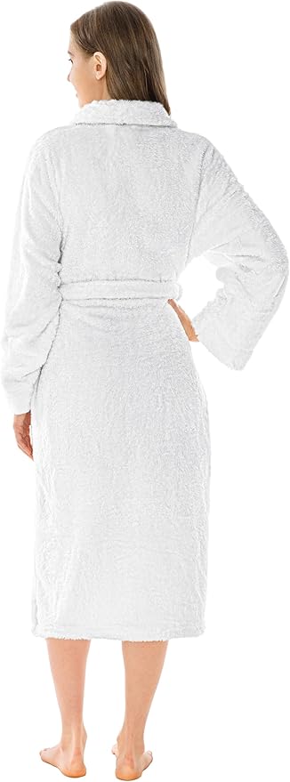 PAVILIA Premium Womens Plush Soft Robe Fluffy, Warm, Fleece Sherpa Shaggy Bathrobe