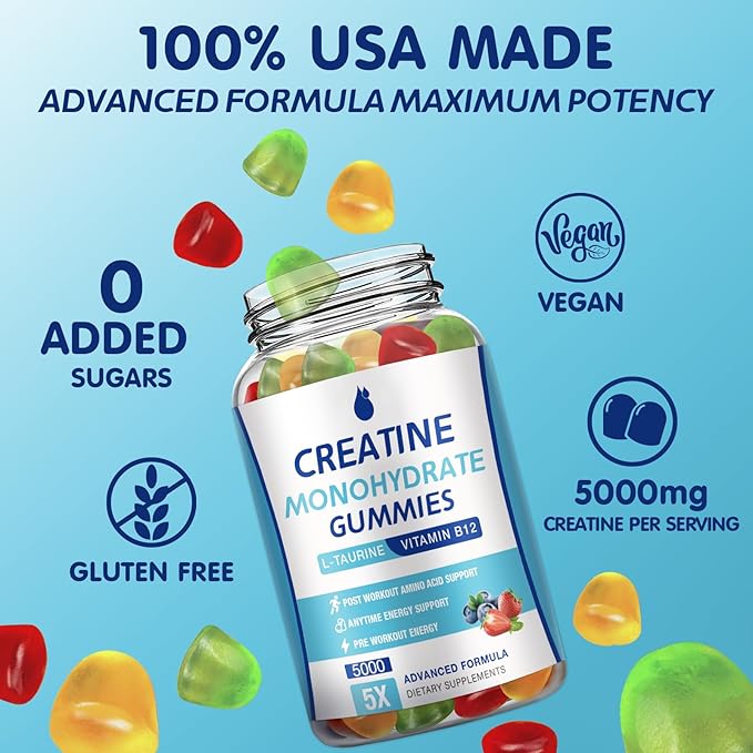 Creatine Monohydrate Gummies - Low Sugar Chewable Gummy