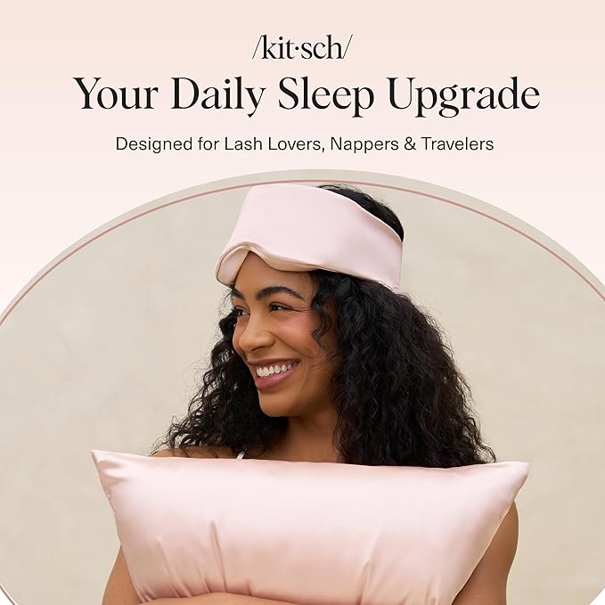 Kitsch Contour Pillow Eye Mask – Softer Than Silk Eye Mask for Sleeping, Blindfold Sleep Masks for Women & Men, No Eye Pressure, Lightweight, Eye Care, Travel Essentials - Blush