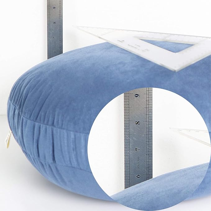 Round Throw Pillow 18x18 for Kids 100% Polyester Filling Super Soft Cushion Ultra Fluffy Down-like Touch Decor Round Floor Pillow for Couch Bed Sofa, Navy Blue, 1 Piece