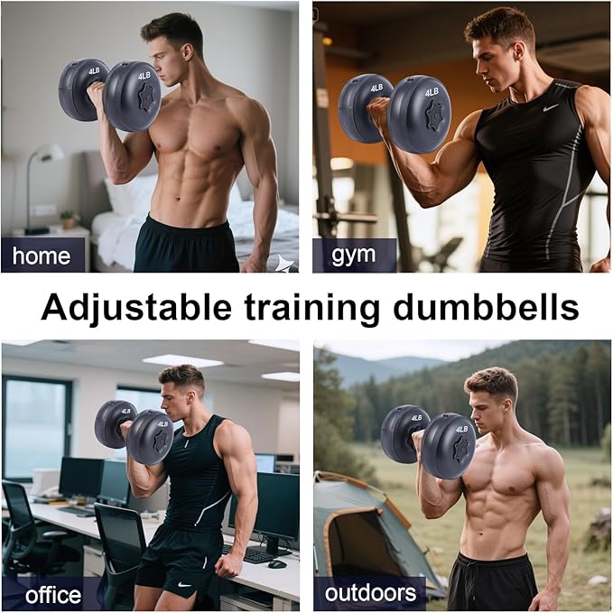 Water Filled Dumbbells Set - Water Filled Weights - Portable Travel Weights - Weights Adjustable Dumbbells - Portable Fitness Equipment - Strength Training - Fitness and Shaping
