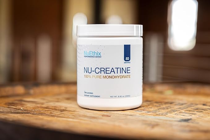 Nu-Creatine Pure Monohydrate to Support Muscle Growth & Recovery - Supports Cognitive Function - Maximize Your Performance and Workout - 5g per Serving - 50 Servings